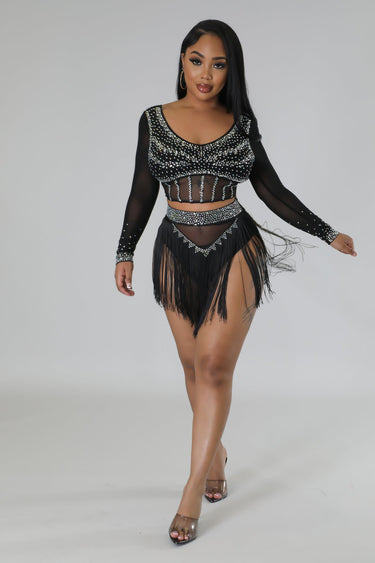 Seraphim Skirt Set (Black) - Palazzo Couture Online