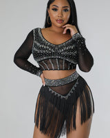 Seraphim Skirt Set (Black) - Palazzo Couture Online