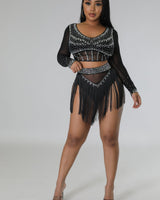 Seraphim Skirt Set (Black) - Palazzo Couture Online