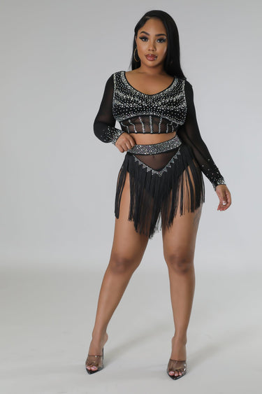 Seraphim Skirt Set (Black) - Palazzo Couture Online