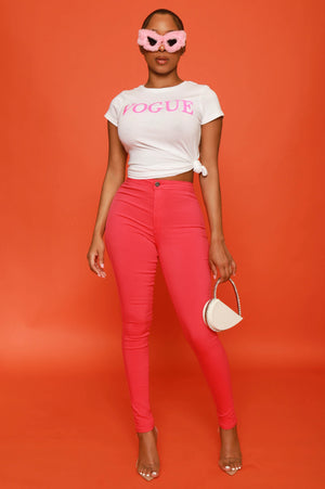 In Vogue Sequined Fuchsia T-Shirt