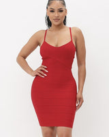Shaper Bandage Mini Dress (Red) - Palazzo Couture Online