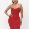 Shaper Bandage Mini Dress (Red) - Palazzo Couture Online
