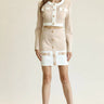 She Looks Elegan Skirt Set (Nude/White) - Palazzo Couture Online