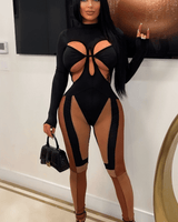 Showstopper Rachel Jumpsuit (Black/Nude) - Palazzo Couture Online