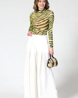 Solid Wide Off White Palazzo Pants - Palazzo Couture Online