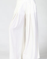 Solid Wide Off White Palazzo Pants - Palazzo Couture Online