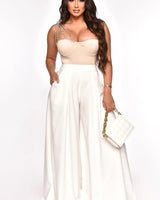 Solid Wide Off White Palazzo Pants - Palazzo Couture Online