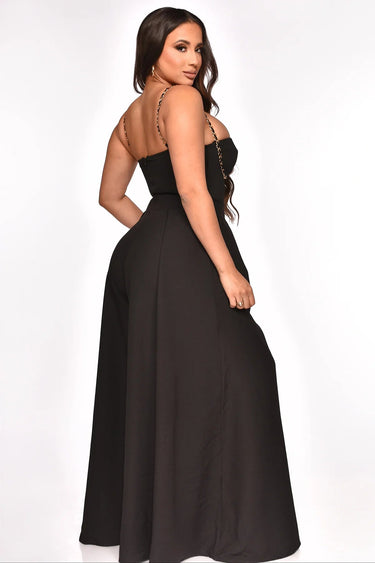 Solid Wide Palazzo Pants (Black) - Palazzo Couture Online