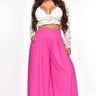Solid Wide Palazzo Pants (Fuchsia) - Palazzo Couture Online