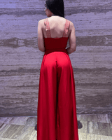 Solid Wide Palazzo pants (Red) - Palazzo Couture Online