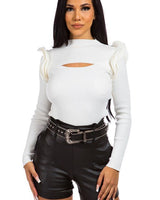 Sophya Knit Top With Ruffles - Palazzo Couture Online