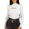 Sophya Knit Top With Ruffles - Palazzo Couture Online