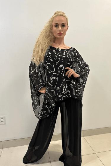 Splendida Silky Italian Blouse (Black) - Palazzo Couture Online