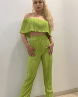 Summer Breeze Pant Set Green - Palazzo Couture Online