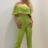 Summer Breeze Pant Set Green - Palazzo Couture Online