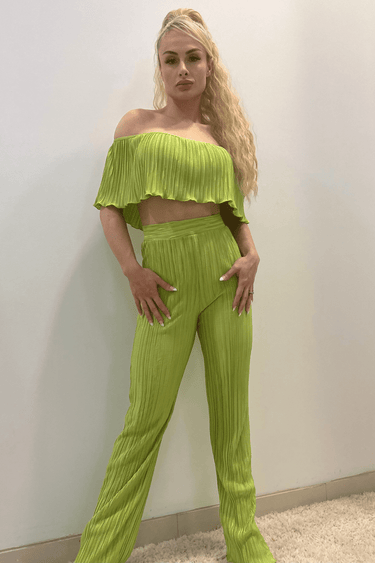 Summer Breeze Pant Set Green - Palazzo Couture Online