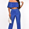 Summer Breeze Pant Set (Royal Blue) - Palazzo Couture Online