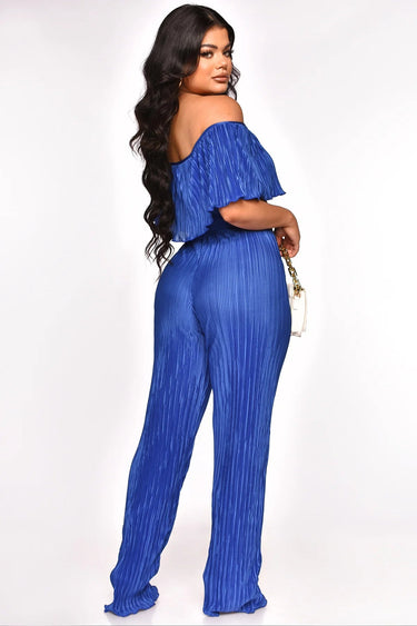 Summer Breeze Pant Set (Royal Blue) - Palazzo Couture Online