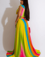 Summer Skirt Set - Rainbow Multi - Palazzo Couture Online