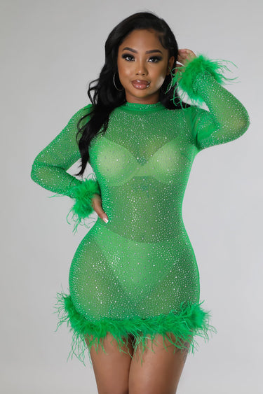 Sweetest Cutie Mini Dress (green) - Palazzo Couture Online