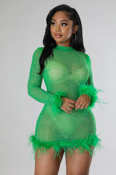 Sweetest Cutie Mini Dress (green) - Palazzo Couture Online
