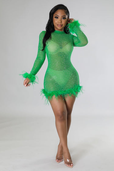 Sweetest Cutie Mini Dress (green) - Palazzo Couture Online