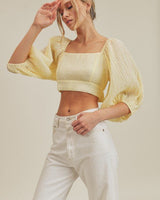 Textured Woven Open Back Blouse - Palazzo Couture Online