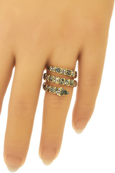 Textured wrap snake ring. Size 7 - Palazzo Couture Online