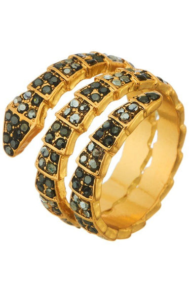 Textured wrap snake ring. Size 7 - Palazzo Couture Online