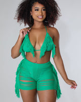 Tropic Sand Short Set (Green) - Palazzo Couture Online