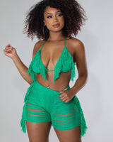 Tropic Sand Short Set (Green) - Palazzo Couture Online