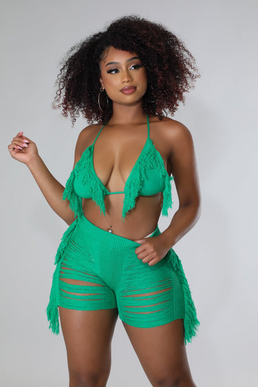 Tropic Sand Short Set (Green) - Palazzo Couture Online