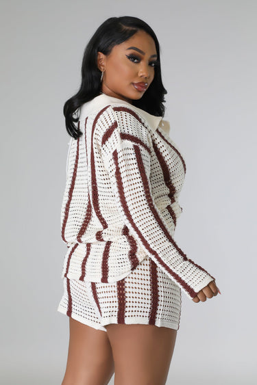 Vacation Mood Short Set ( Brown) - Palazzo Couture Online