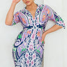 Vibrant Mosaic Wrap Mini Dress - Palazzo Couture Online