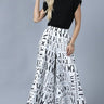 Vogue Print White Palazzo Pants - Palazzo Couture Online